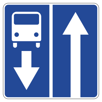 Дорожный знак 5.11.1 «Дорога с полосой для маршрутных транспортных средств»